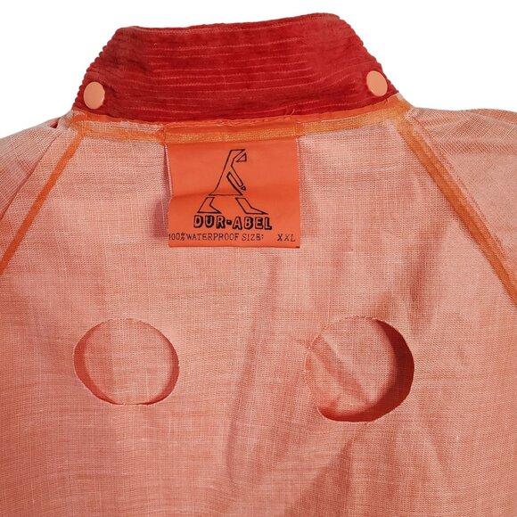 Dur-Abel Size XXL Jacket Waterproof Snap Front Orange Safety Corduroy Collar - Picture 9 of 14